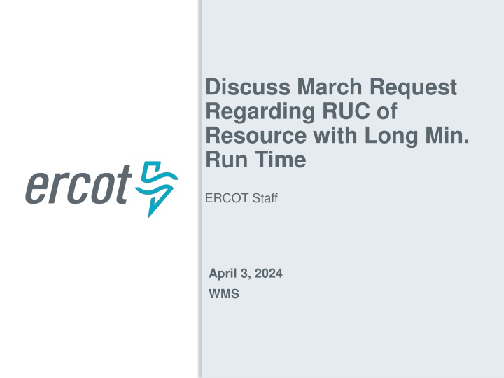 discuss march request regarding ruc of resource n.w