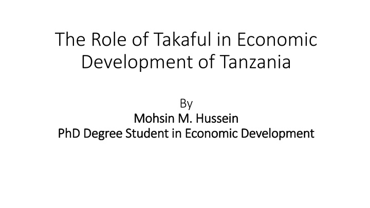 the role of takaful in economic development n.w