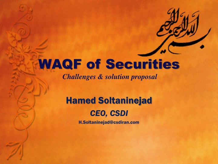 waqf of securities challenges solution proposal n.w
