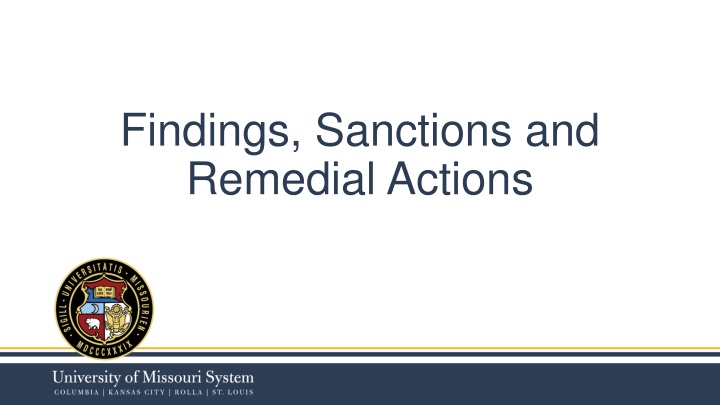 findings sanctions and remedial actions n.w