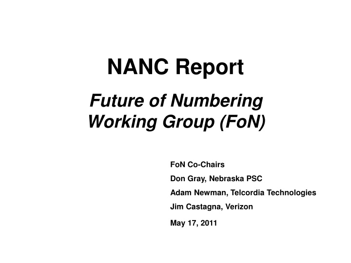 nanc report n.w