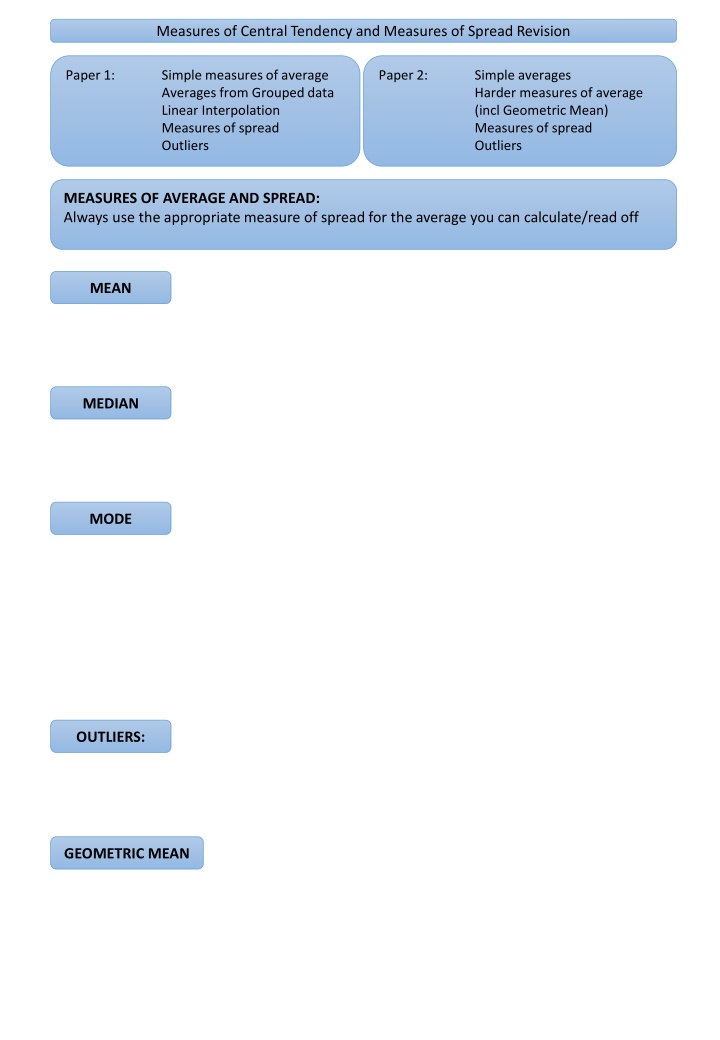 measures of central tendency and measures n.w