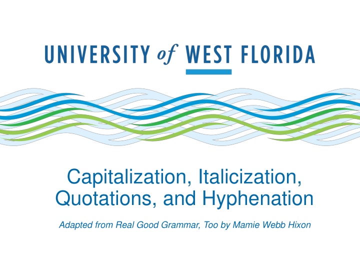 capitalization italicization quotations n.w