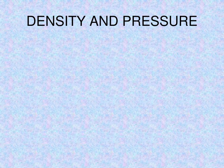 density and pressure n.w