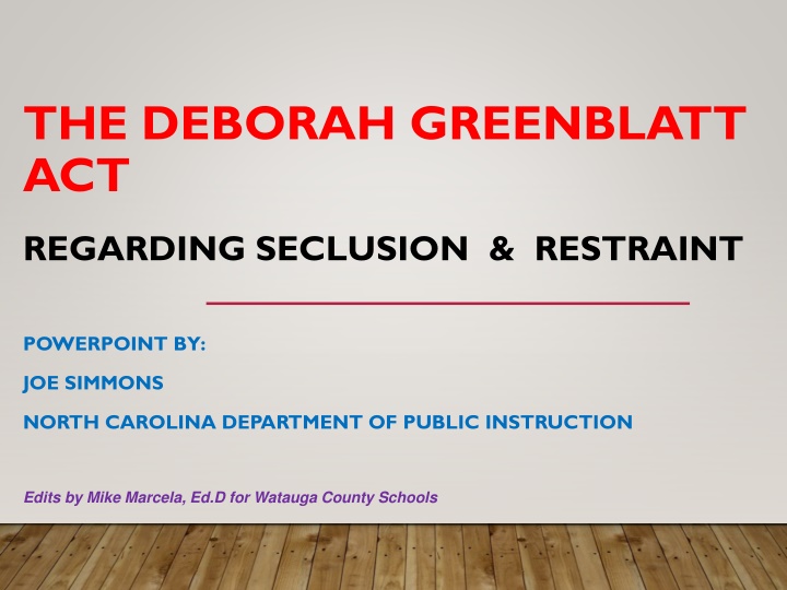 the deborah greenblatt act n.w