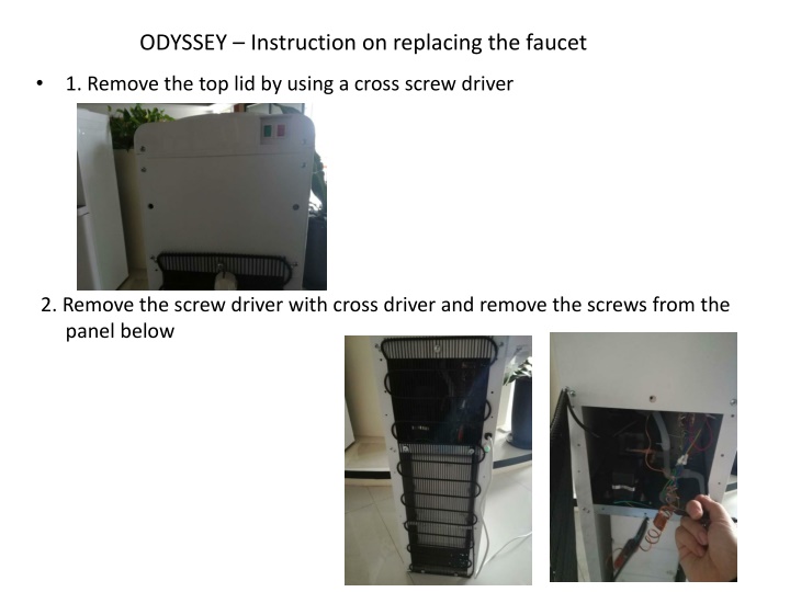 odyssey instruction on replacing the faucet n.w