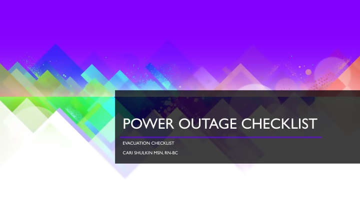 power outage checklist n.w