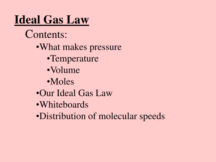 ideal gas law c ontents what makes pressure n.w