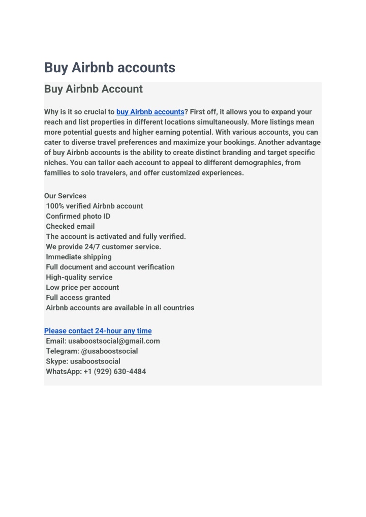 buy airbnb accounts n.w