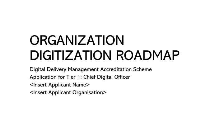 organization digitization roadmap digital n.w