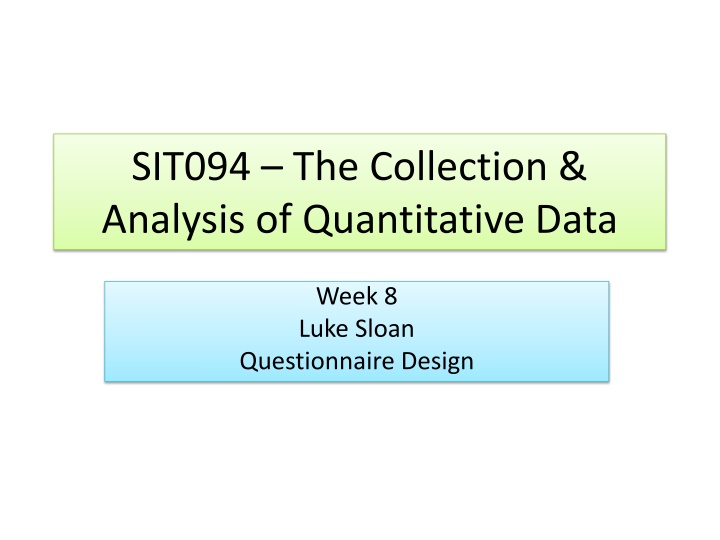sit094 the collection analysis of quantitative n.w