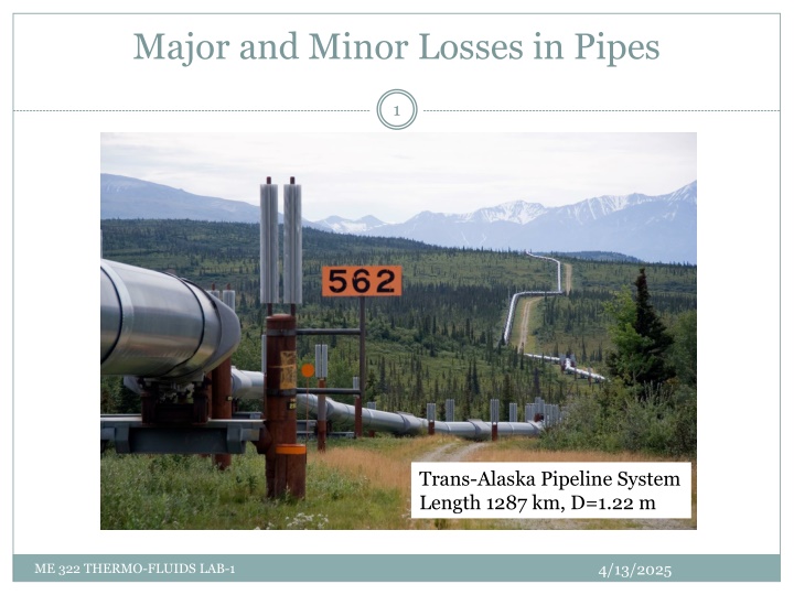 major and minor losses in pipes n.w