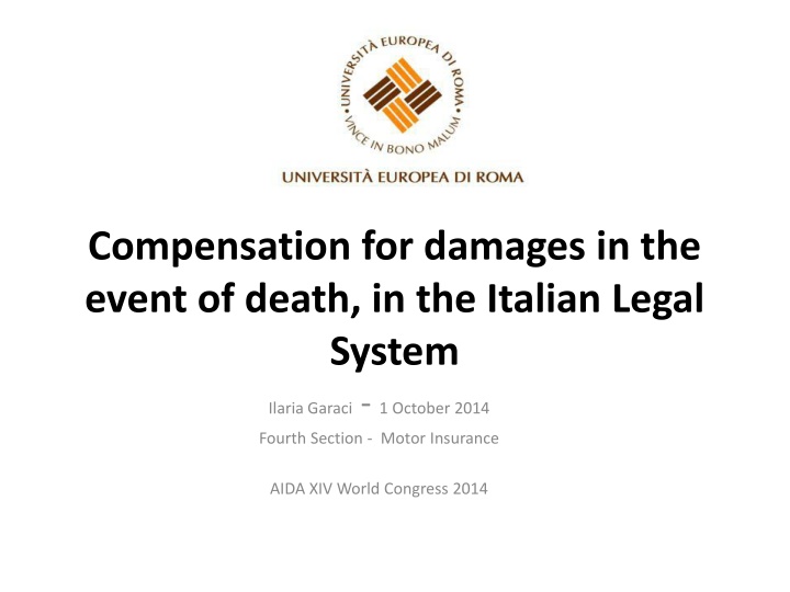 compensation for damages in the event of death n.w