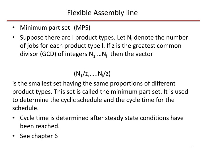 flexible assembly line n.w
