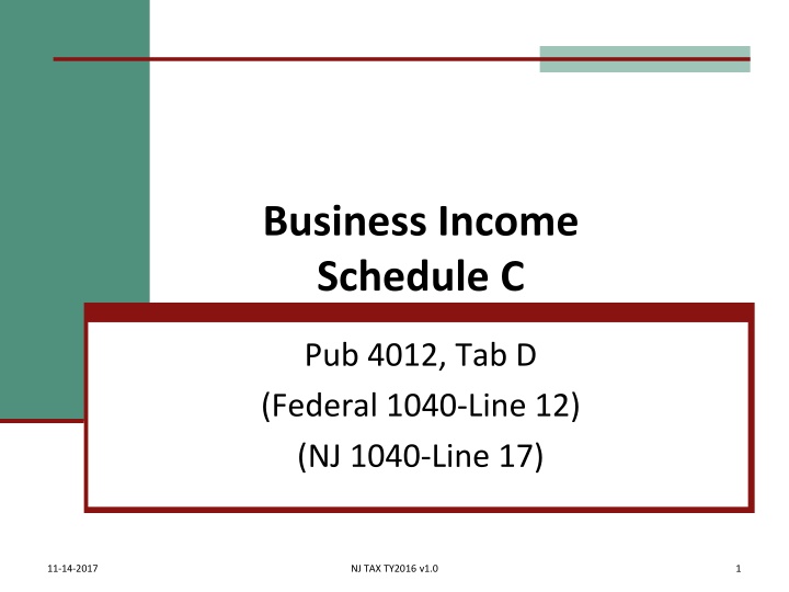 business income schedule c n.w