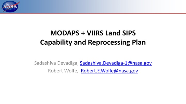 modaps viirs land sips capability n.w