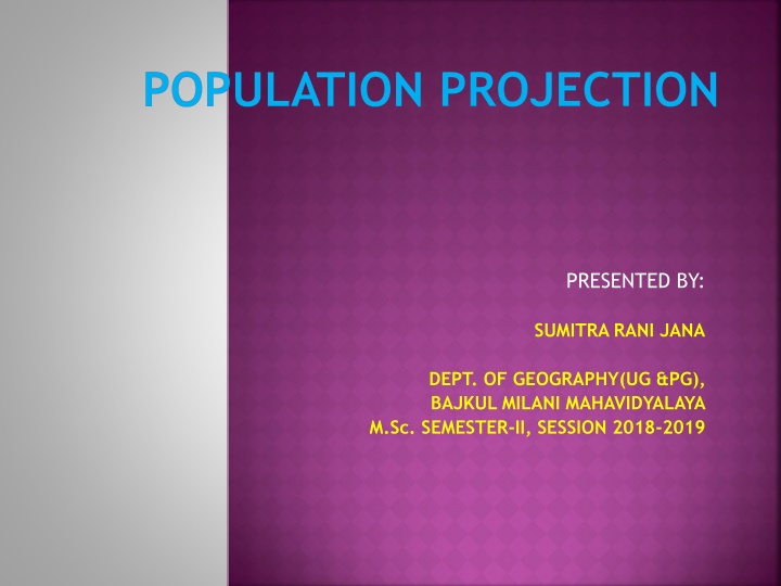 population projection n.w