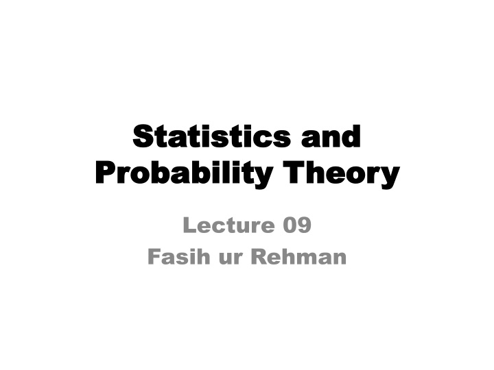 statistics and statistics and probability theory n.w