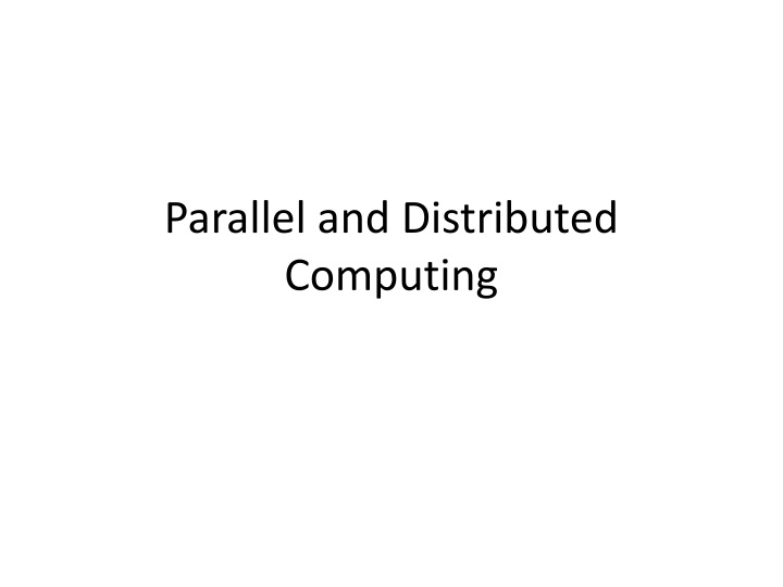 parallel and distributed computing n.w