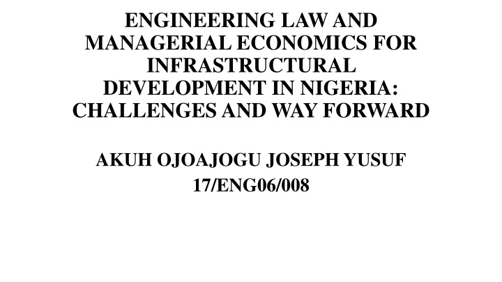 engineering law and managerial economics n.w