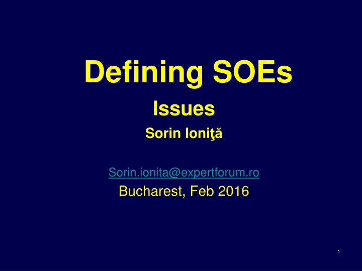defining soes issues sorin ioni n.w