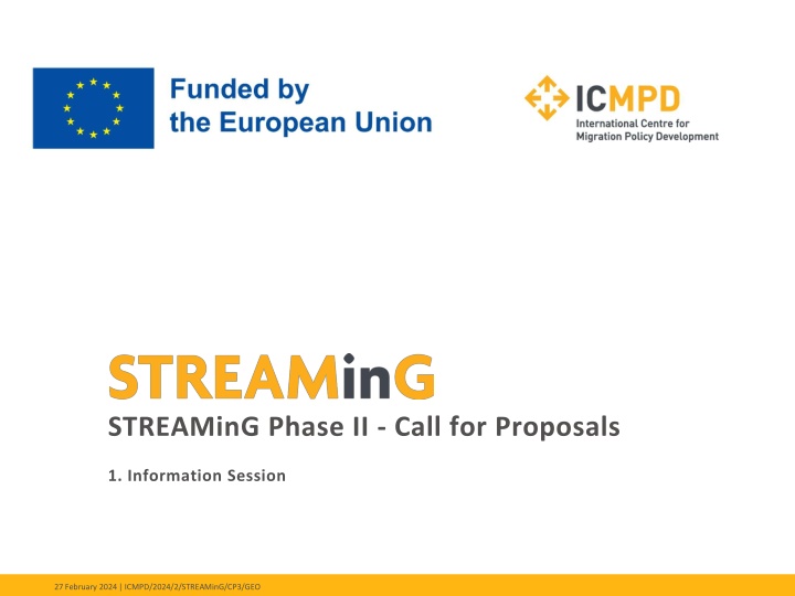 STREAMinG Phase II Call for Proposals Information Session