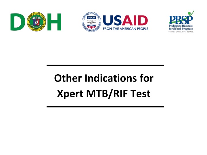 other indications for xpert mtb rif test n.w