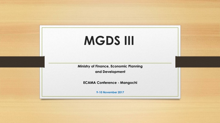 MGDS III: Building a Resilient Malawi Economy