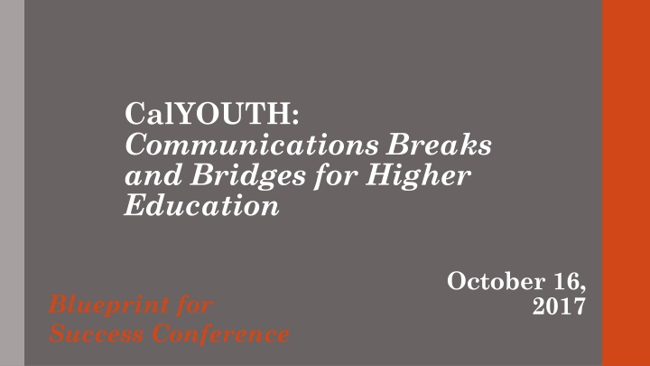 calyouth communications breaks and bridges n.w
