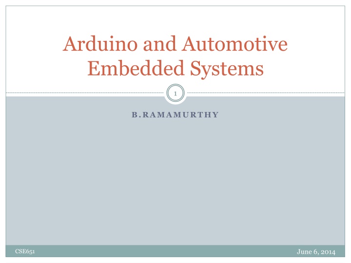 arduino and automotive embedded systems n.w
