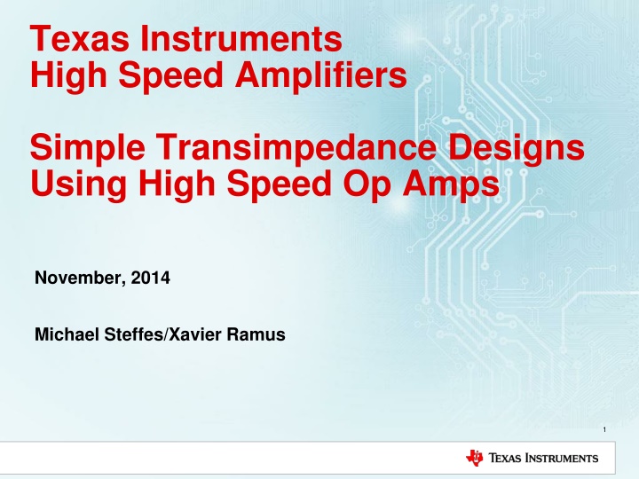 texas instruments high speed amplifiers n.w