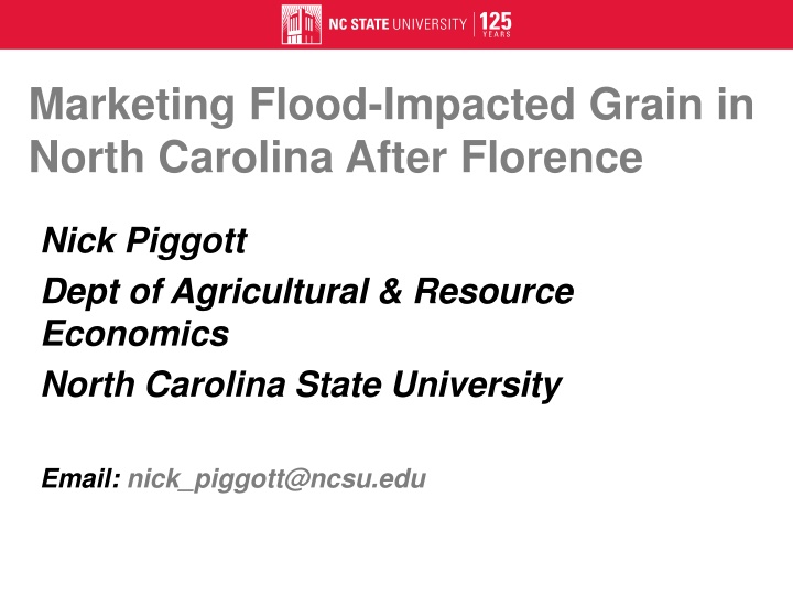 marketing flood impacted grain in north carolina n.w