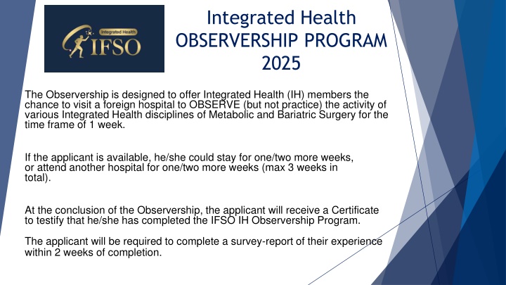 integrated health observership program 2025 n.w
