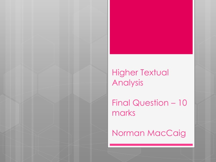 higher textual analysis n.w