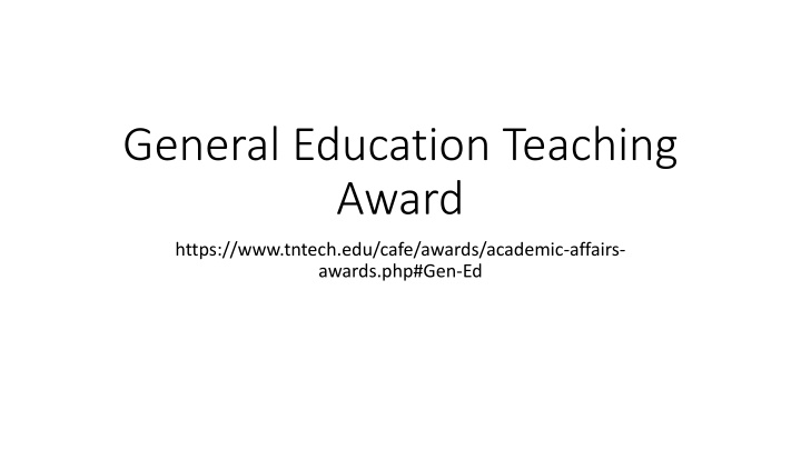 general education teaching award n.w