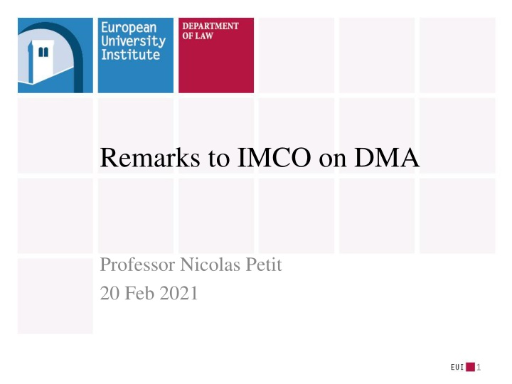 remarks to imco on dma n.w
