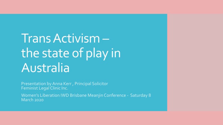 trans activism the state of play in australia n.w