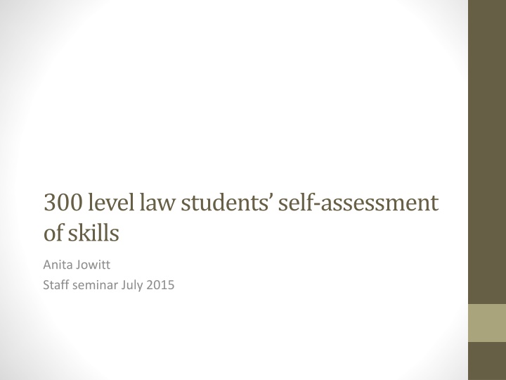 300 level law students self assessment of skills n.w