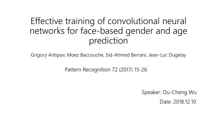 effective training of convolutional neural n.w