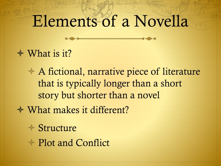 elements of a novella n.w