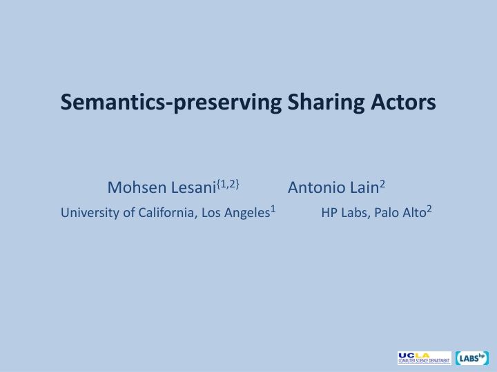 semantics preserving sharing actors n.w