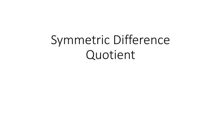 symmetric difference quotient n.w