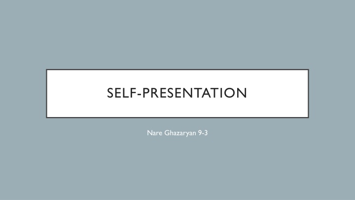 self presentation n.w