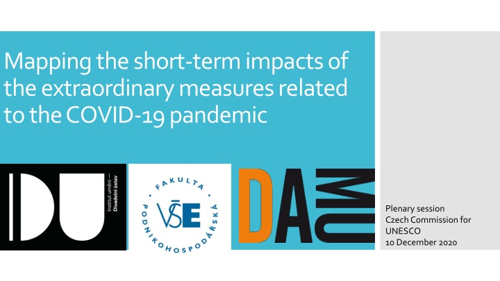 Short-term Impacts of COVID-19 on Cultural Sector: Research Insights