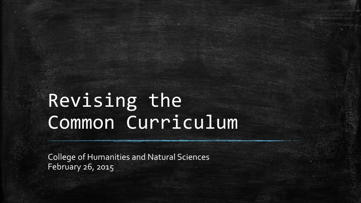 revising the common curriculum n.w
