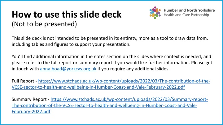 how to use this slide deck not to be presented n.w