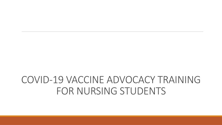 covid 19 vaccine advocacy training for nursing n.w