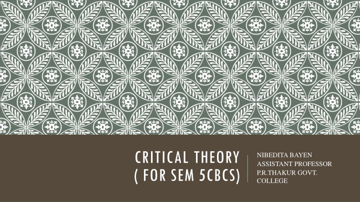 critical theory for sem 5cbcs n.w