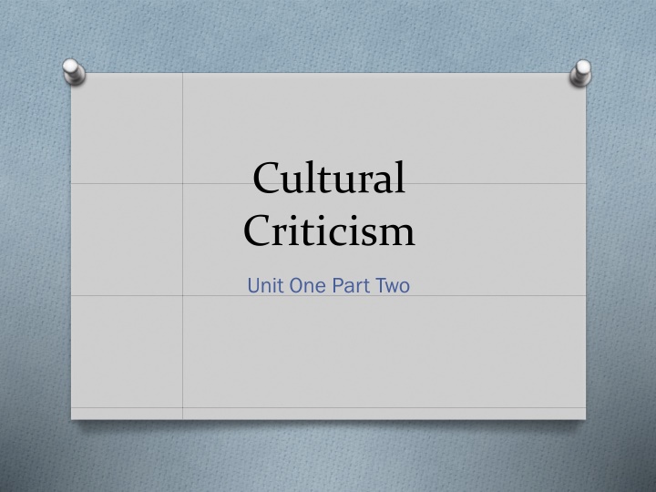 Cultural Criticism: Artistic Expression & Reader Engagement
