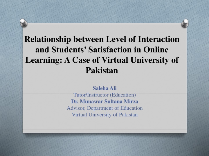 relationship between level of interaction n.w